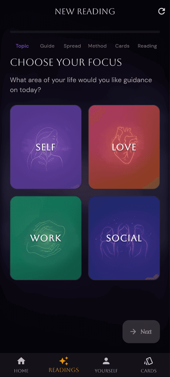 Tarot Reading Step 1