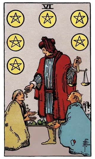 Six of Pentacles Tarot Card