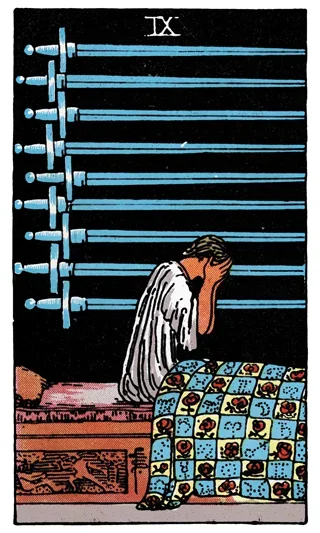 Nine of Swords Tarot Card