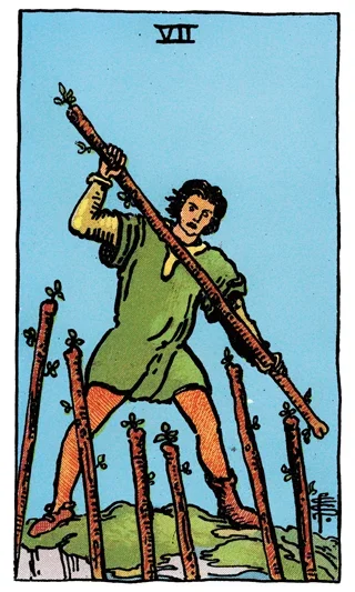 Seven of Wands Tarot Card